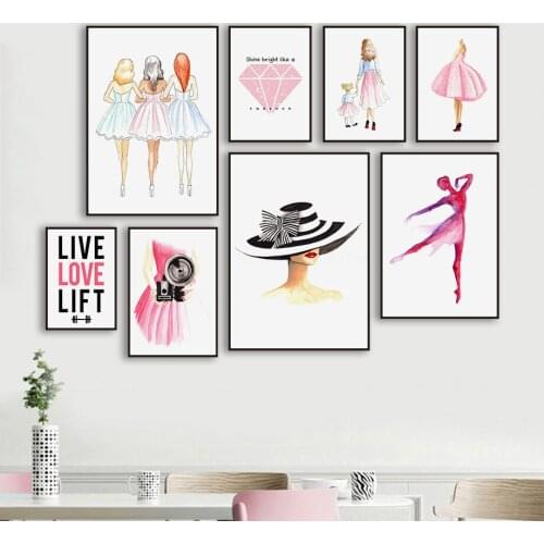 Colorful Fashion Sexy Woman Diamond Quote Wall Art Canvas Painting Nordic Posters And Prints Wall Pictures For Living Room Decor