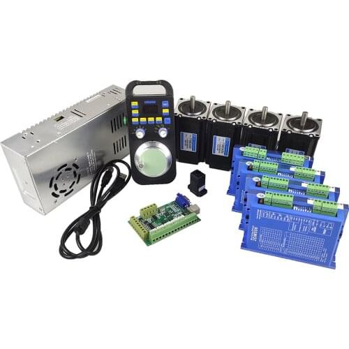 MACH3 cnc kit 5-axis motion control card JMC2dm556 nema23 3NM stepper motor digital display wireless handwheel MPG DC24V 10A