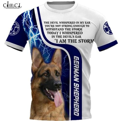 CLOOCL Fashion Mens T-shirt German Shepherd Dog 3D Printed Harajuku Style Clothing Pet Dog Short Sleeve Streetwear Tees Tops