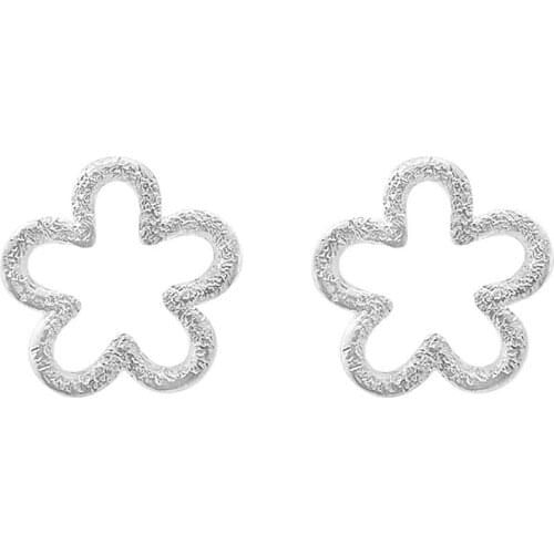 Fashion S925 Stud Earrings Charm Hollow Flower Frosted Design Lovely Fine Jewelry For Women Wedding Special Christmas Gifts