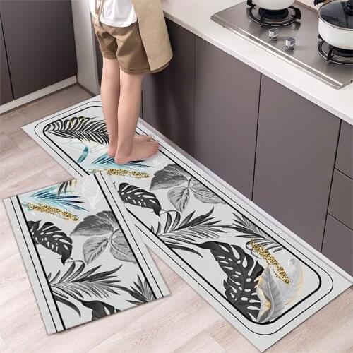 Printed Mat in the Home kitchen Cartoon Cabinet Refrigerator Floor Mats New Entrance Doormat Bathroom Bathtub Anti-Slip Floormat