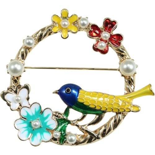 New life original design colored enamel corsage coat drop glaze brooch deserve to act the role of female temperament
