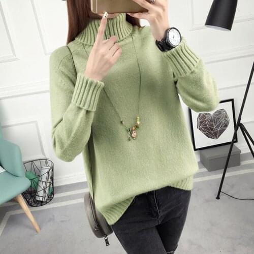 OHCLOTHING 2017 new winter spring long sleeved long hair female Korean loose turtleneck ladies Pullover knit shirt
