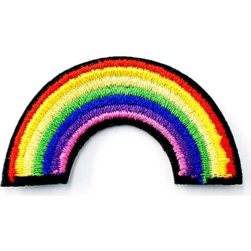 Rainbow (Size:2.5x4.5cm) DIY Cloth Badge Mend Decorate Patch Jeans Jackets Bag Clothes Apparel Sewing Decoration Applique
