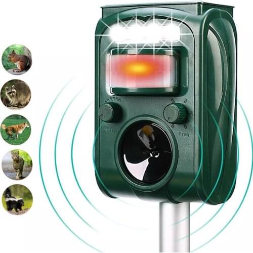 Garden Solar Powered Ultras onic Outdoor Animal Repeller Motion Sensor Flash Light Dog Cat Raccoon Rabbit Animal Dispeller