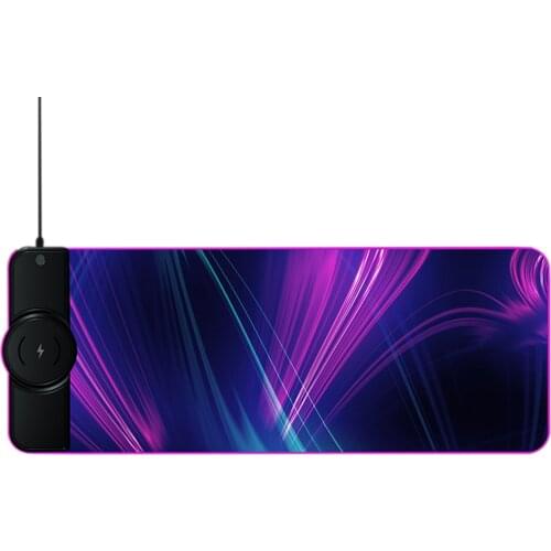 LED Gamer Mouse Pad Qi Fast Charging Oversized Mousepad Waterproof Laptop Mouse Mat Wireless Charging RGB Mouse Pad