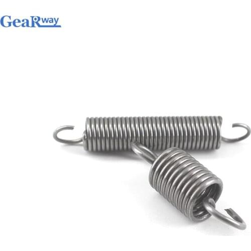 Gearway 5pcs Extension Spring 1.2mm Thickness Small Tension Springs 25/30/35/40/45/50mm Steel Long Extension Spring