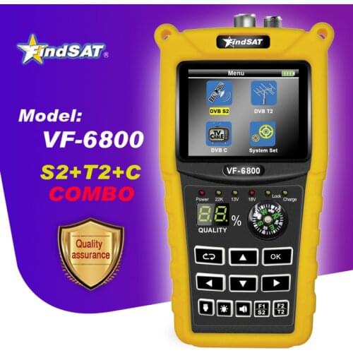 VF-6800 Satellite Finder Meter Support DVB-T2/S2/C SatFinder Meter For Satellite TV Receiver dvb t2 sat finder