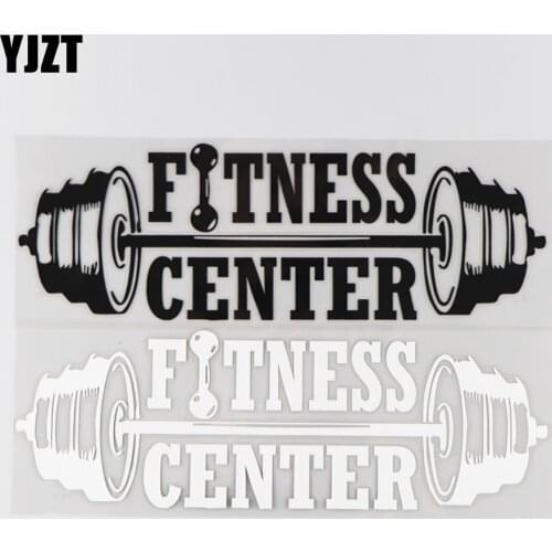 YJZT 23.6×7.7CM FITNESS CENTER Cartoon Pattern Vinyl Car Sticker Decal Accessories Black/Silver 4C-0396