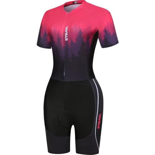 2020 strava female professional team triathlon jersey summer short sleeve jumpsuit girl riding a bicycle tights breathable team