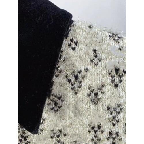 French elegant temperament small fragrance tweed Lapel breasted womens knitwear coat with skirt