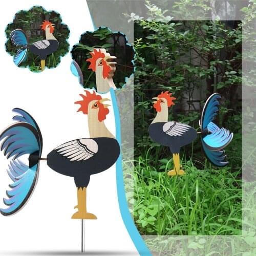 The Live Rooster Windmill Sculpture Garden Wind Spinners Decor Waterproof Animal Figure Garden Decoration Outdoor Yard Art Decor