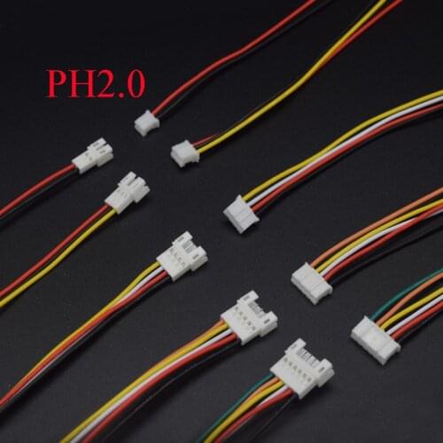 10Pair Micro JST PH 2.0 2P 3P 4P 5P 6PIN Male Female Plug Connector With Wire Cables 200mm
