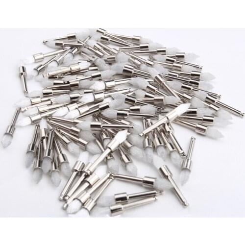 100 PCS Dental New taper brush Dental sharp polishing brush Nylon Latch Type