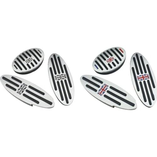2 Set Car Fuel Clutch Brake Foot Pedal Sticker for BMW Mini Cooper JCW S R55 R56 R60-Silver + Gray & Silver + Colorful