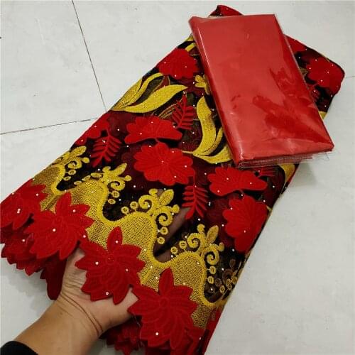 2021 African Fashion Pure Colors Bazin Riche Brocade Lace Fabric Match Quality French Tulle Lace Fabric 2.5+2.5y/set