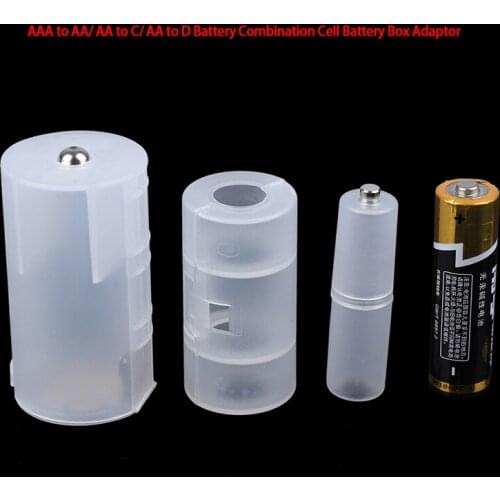 3pcs Combination Cell Battery Box Adaptor AAA AA Holder Case Converter Switch AAA to AA/ AA to C/ AA to D Battery