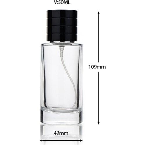 5pcs/lot 50ml Thick Glass Perfume Bottles Travel Pocket Glass Spray Empty Rectangular Mist Dispenser Atomizer