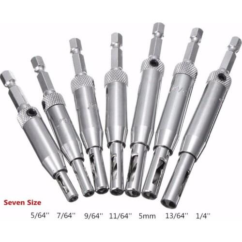 7Pcs Center drill bit Doors Self Centering Hinge Tapper Core Drill Bit Set Hole Puncher Woodworking Tools Free Shipping