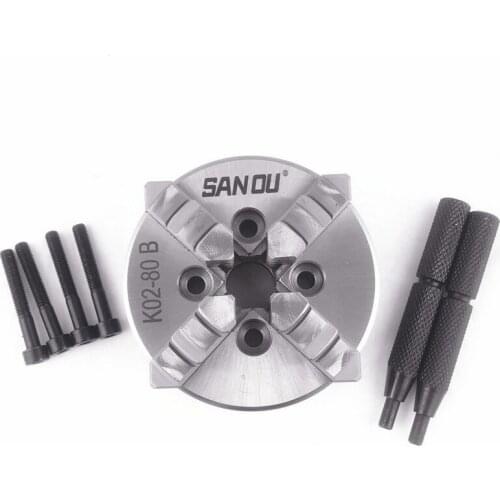 80mm 3 inch Lathe Chuck four Jaw mini Self-Centering SANOU K02-80B for CNC Wood Lathe Buddha Beads