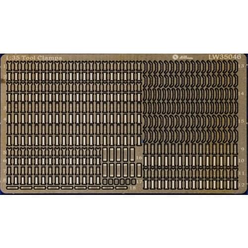 AM-WORKS LW35046 1/35 WWII German Vehicle Tools Clamps - Upgrade Detail Set