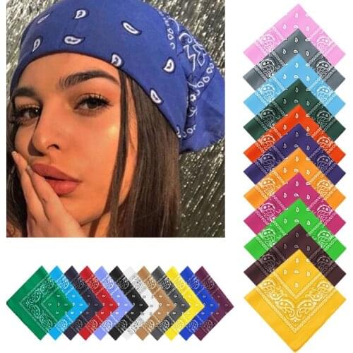 2021 New Fashion Bohemian Print Bandana Hair Bands For Girls Women Kids Unisex Square Scarf Turban Headband Hair Accessories