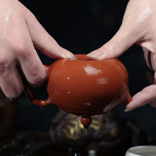 Beauty pot authentic Yixing teapot famous handmade teapot mud ore Zhu Kung Fu tea pot with ball hole 029