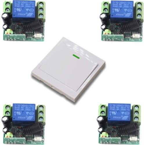 DC 12V Wireless Light Switch System Remote Control Switch 1CH 10A Receiver Mini Relay Module Wall Transmitter 315Mhz/433Mhz