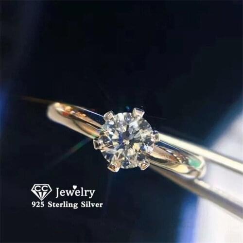 CC Wedding Rings For Women 1.25ct Cubic Zirconia Bridal Wedding Ring Propose Engagement Romantic Fine Jewelry Anel CC633