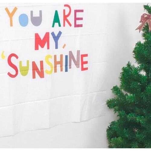 Colorful Letters Printing Tapestry Party Photo Background Decor Kids Children Happy Birthday Hanging Cloth