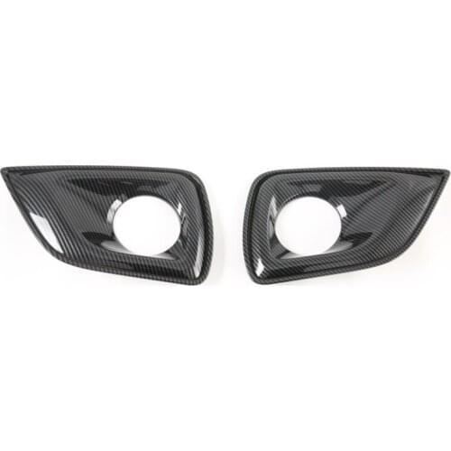 For Nissan Navara NP300 2016-2021 Carbon Fibre Car Front Fog Light Lamp Decorative Frame Cover Trim Sticker Accessories