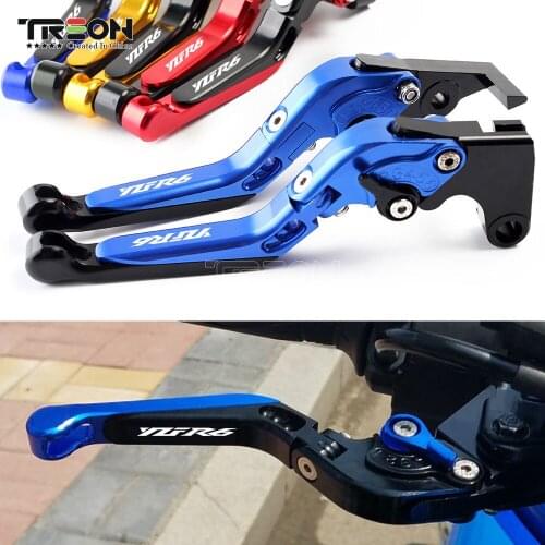 For YAMAHA YZFR6 YZF R6 1999-2004 2005-2016 2017 CNC Brake Clutch Extendable Handle Levers Folding Lever Motorcycle Accessories
