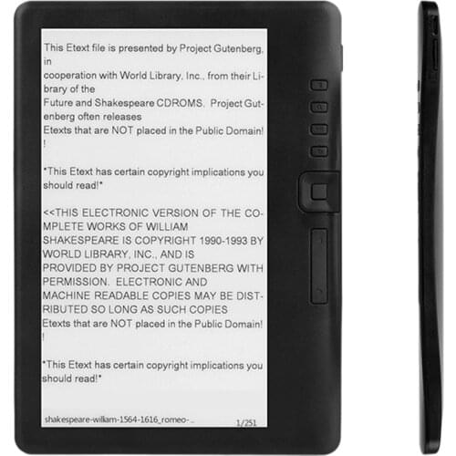 Electronic Paper Book Waterproof 7 Inch TFT Color Sn Ebook Reader o Video MP3 Player Rechargeable 16GB with Built-in Multimedia