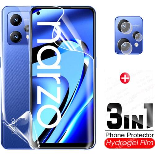 3 in 1 Hydrogel Film For Oppo Realme Narzo 30 5G Screen Protector & Camera Lens For Reame Narzo30 30A Protective Film Not Glass