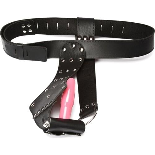 Leather female Chastity belt device PU panties body restraint harness bondage locked panty adult SM Game Sex toys for women men