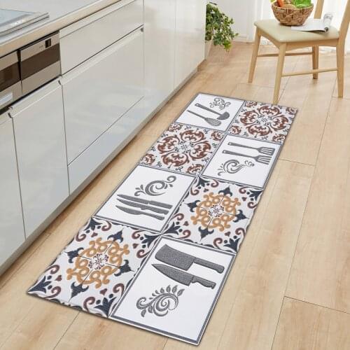 Kitchen Floor Mats Rugs Non-slip Entrance Door Mats Flannel Welcome Carpet In The Living Room Doormat Hallway Geometric Bath Mat