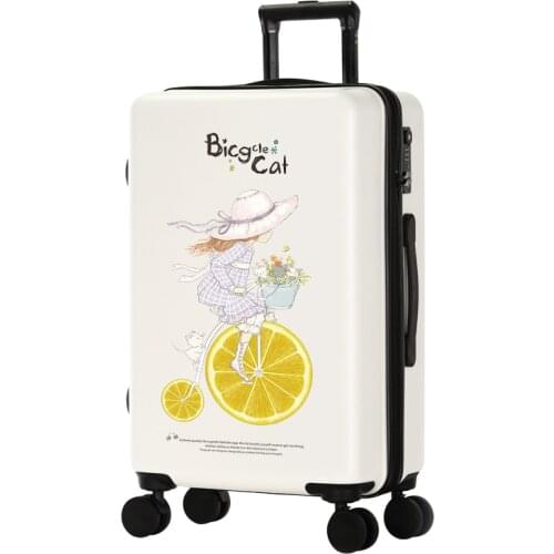 GraspDream Cute Cartoon Student Rolling Luggage Spinner Children Trolley Suitcase Wheels Kids Carry On Travel Bag Hardside Trunk