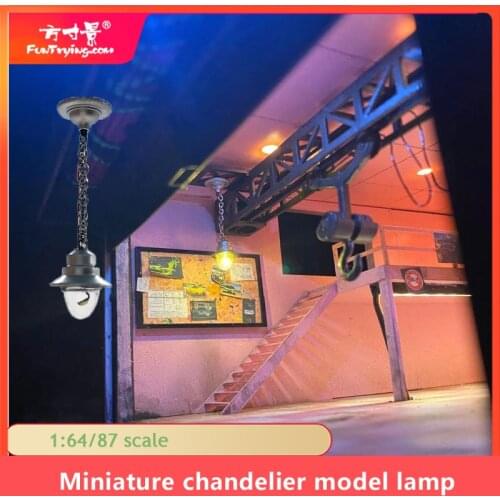 1: 64/87 scale miniature chandelier model lamp building train sand table decoration scene
