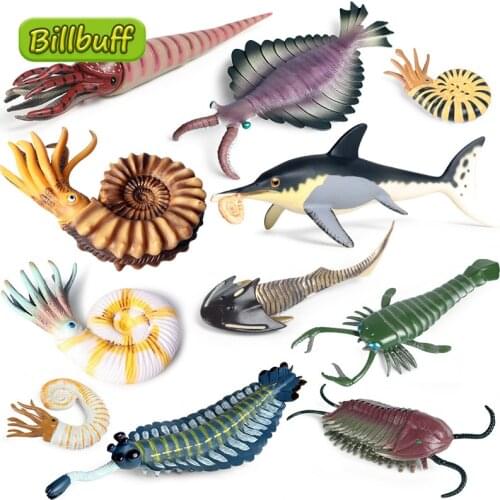 Simulation Prehistoric Marine Sea Life Animal Nautilus Opabinia Trilobita Action Figures Models Cognitive toys for children Gift