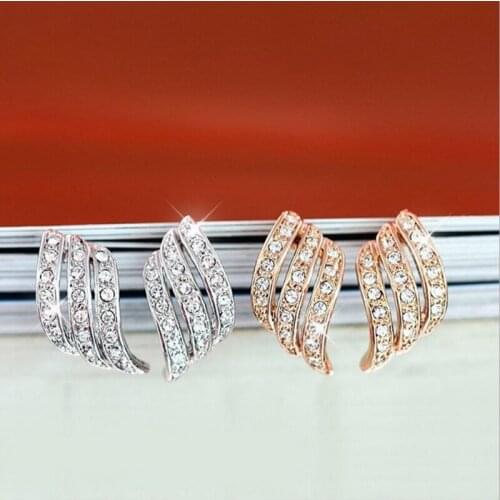 Fashion Weak Magnetic Massage Earrings European-style Personalized Earrings Fashion Crystal Earrings Slimming Earrings