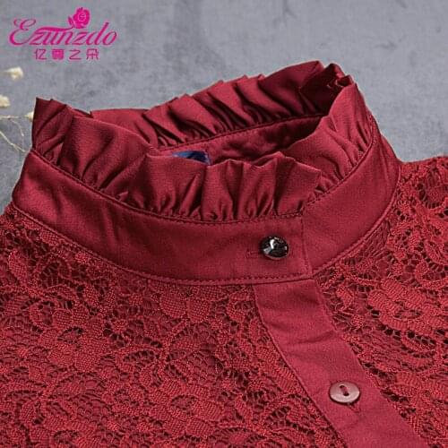 Fashion Lace stand-up collar Vintage Elegant Womens Bib False Collar Embroidered Floral Lace Trim on Mesh Tulle Scalloped