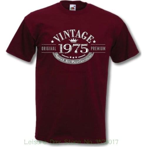 Newest 2018 Men Fashion 1975 Vintage Year Aged To Perfection - 42nd Birthday Gift Present T-shirt Mens