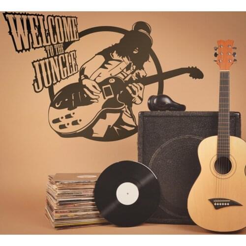 Wall Sticker Slash Welcome To The Jungle Adhesive Wallpaper Decal Decorative Vinile Musical Studio Decoration 2205