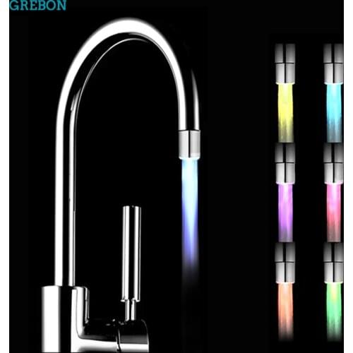 Luminous Changing Colore Nozzle For Water Tap Water Sprayer Shining Led Head Light-Up Glow Kitchen Faucet Filter Bathroom Access