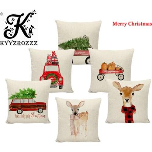 Unicorn Pillow Cover Pumpkin Cushion Cover Merry Christmas Pillows Tree Pillowcase cojines Navidad decorativos para sofa housse
