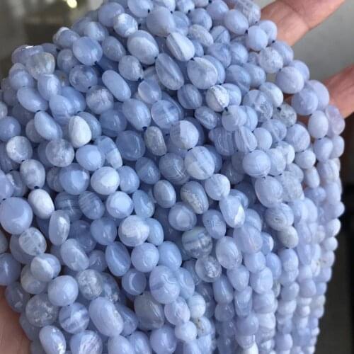 Irregular 6x8mm Natural Blue Lace Agates Stone Beads For Jewelry Making Loose Ligure Stone Beads DIY Jewelry Accessories 15