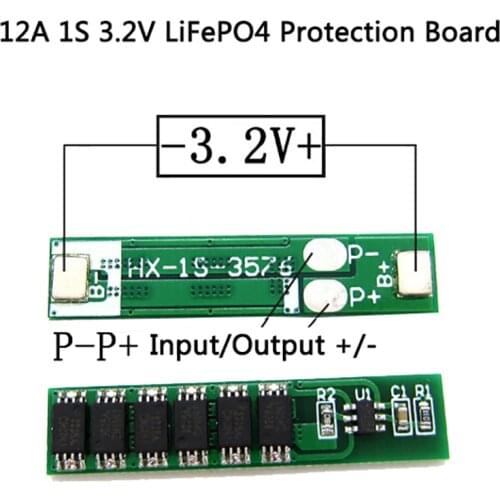 New 1PC 12A 1S 3.2V LiFePO4 Lithium Iron Phosphate Battery Input Ouput Protection Board Wholesale