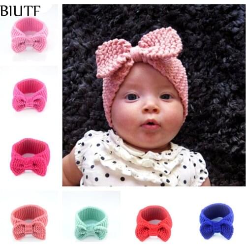16pcs/lot Fashion Crochet Woolen Yarn Headband Knitted Turban Hairband Hair Accessories Newborn girl Winter Headwear FDA235