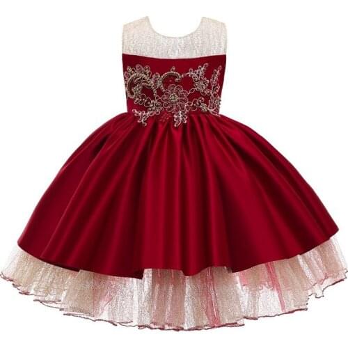 Baby Clothes 2021 Spring Summer New Children One-Shoulder Birthday Party Dress Baby Lace Flower Princess Dresses Girl Show Dress