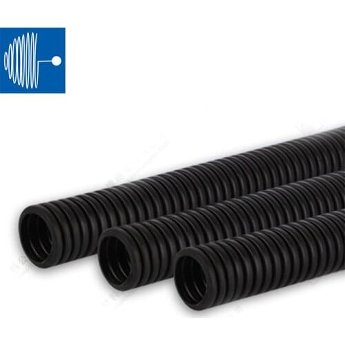 TRIUMPHCABLE Straight plastic flame retardant corrugated pipe black wave pipeline bundle threading automobile harness hose